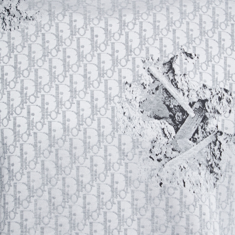 Pre Owned Dior Grey Oblique Jacquard Knit T-Shirt M