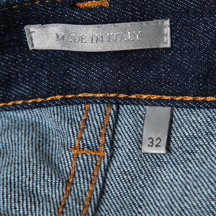 Pre Owned Dior Homme Blue Denim Slim Fit Oblique Jeans M Waist 32"