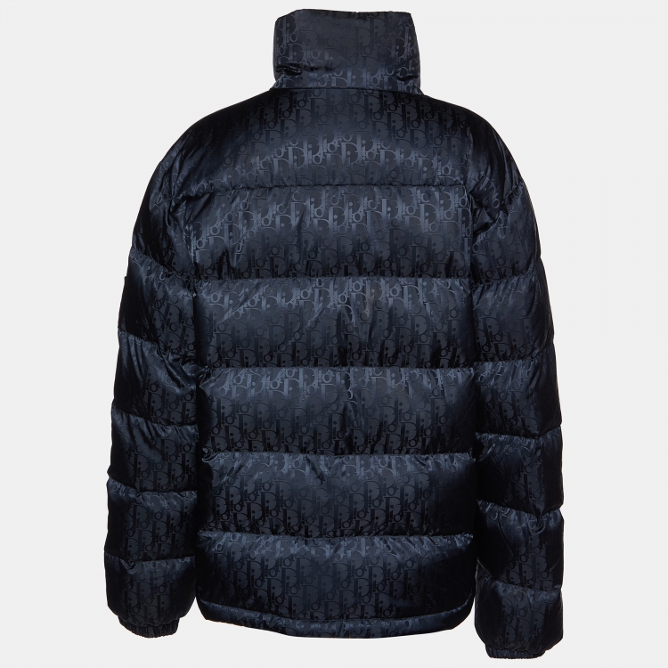 Pre Owned Dior Homme Black Oblique Nylon Down Jacket L