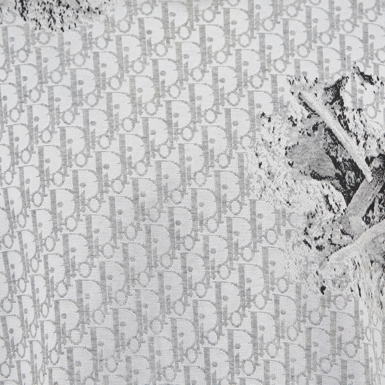 Pre Owned Dior X Daniel Arsham Grey Oblique Jacquard Knit T-Shirt XXXL