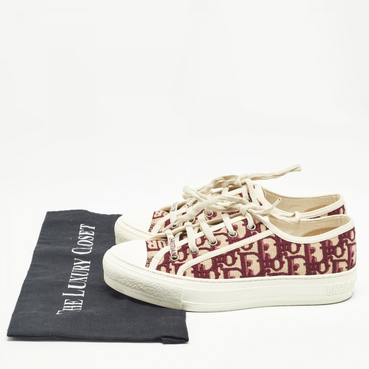 Pre Owned Dior Two Tone Canvas Walk'n'Dior Sneakers Size 37