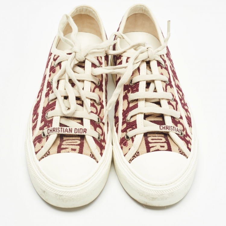 Pre Owned Dior Two Tone Canvas Walk'n'Dior Sneakers Size 37