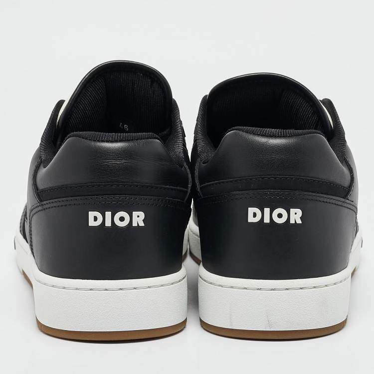 مملوكة مسبقًا Dior Black Canvas and Leather B27 Low Top Sneakers Size 46