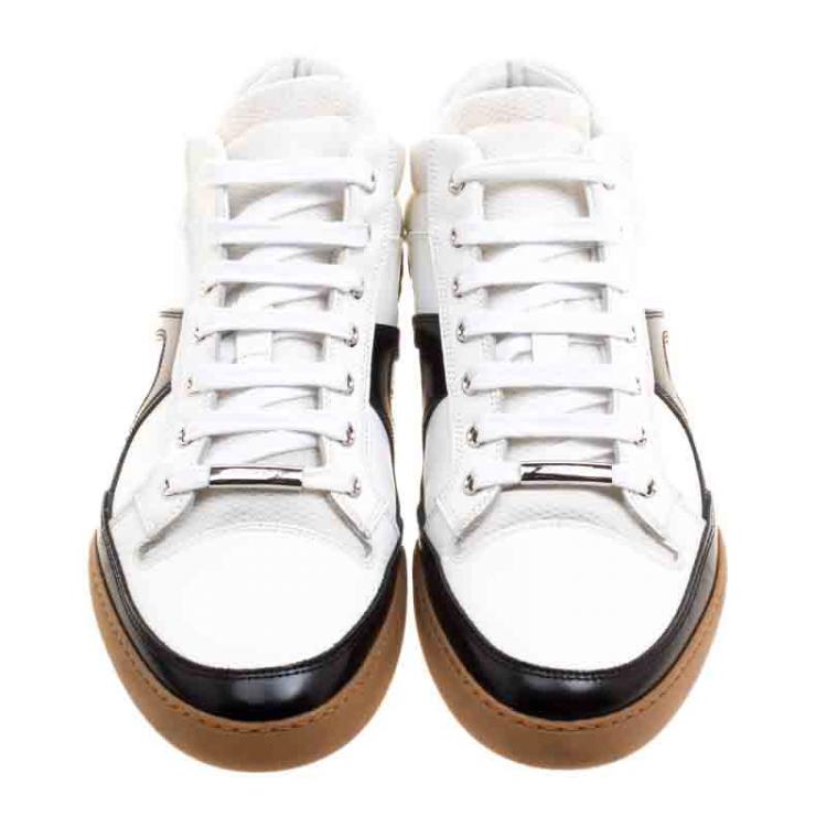 Pre Owned Dior Homme Tri Color Leather and Mesh High Top Sneakers Size 43