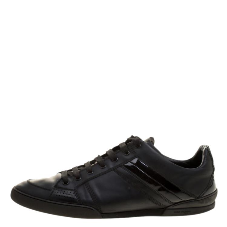 Pre Owned Dior Homme Black Leather Sneakers Size 43.5