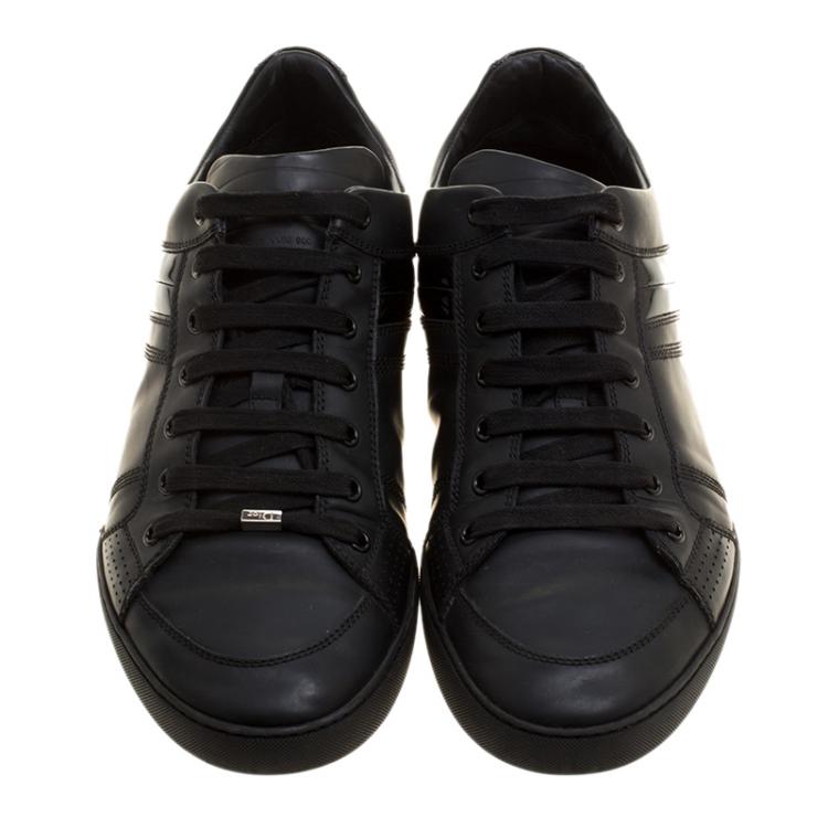 Pre Owned Dior Homme Black Leather Sneakers Size 43.5