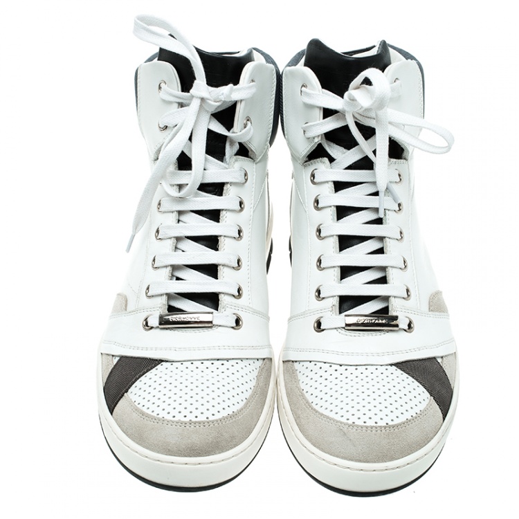 مملوكة مسبقًا Dior Homme Tri Color Leather High Top Sneakers Size 39.5