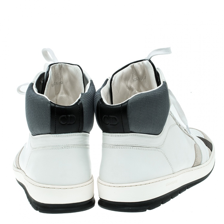 مملوكة مسبقًا Dior Homme Tri Color Leather High Top Sneakers Size 39.5