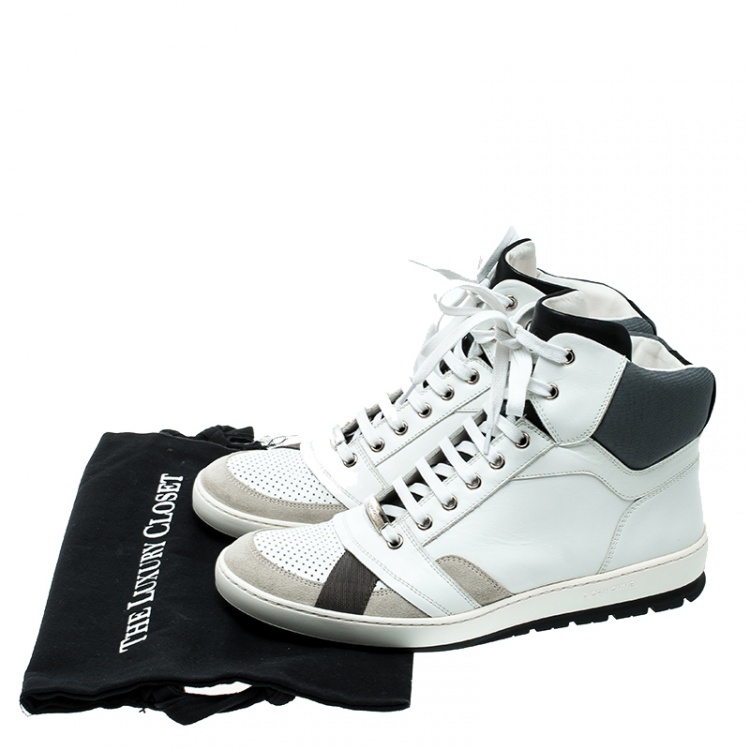 مملوكة مسبقًا Dior Homme Tri Color Leather High Top Sneakers Size 39.5