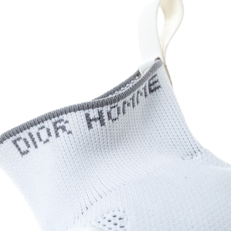 Pre Owned Dior White/ Grey Knit B21 Socks High Top Sneakers Size 42