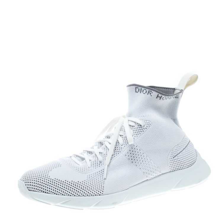 Dior White/ Grey Knit B21 Socks High 