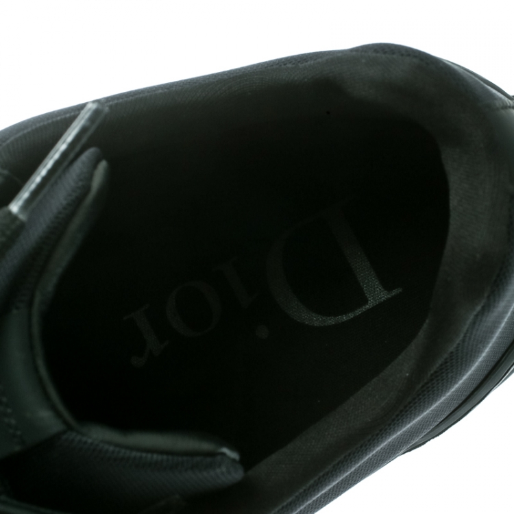 Pre Owned Dior Black Canvas And Leather Lace Up  Sneakers Size 41