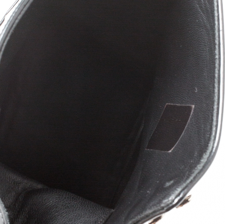 Pre Owned Dior Black Leather Ankle Boots Size 43