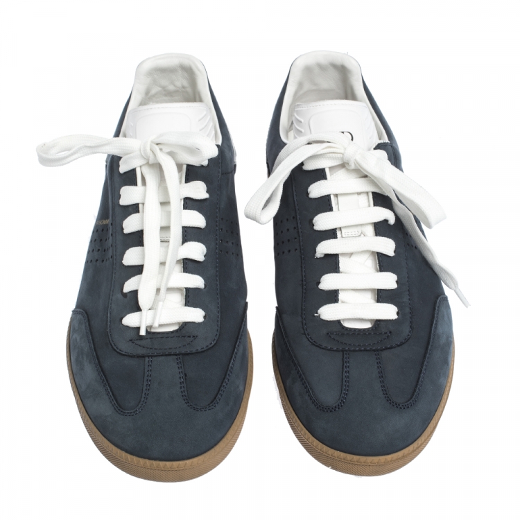 Pre Owned Dior Navy Blue Nubuck and Leather B01 Low Top Sneakers Size 40
