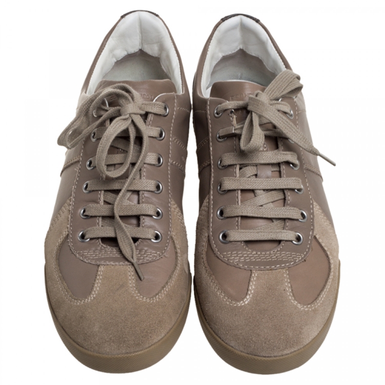 Pre Owned Dior Beige Suede And Leather Homme Sneakers Size 41.5