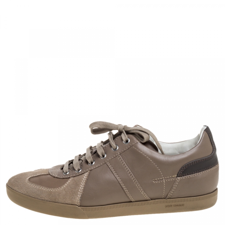 Pre Owned Dior Beige Suede And Leather Homme Sneakers Size 41.5