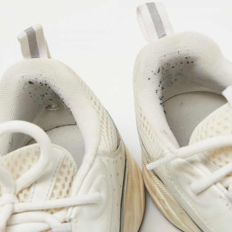 Pre Owned Dior White/Grey Mesh and Leather B22 Sneakers Size 43.5