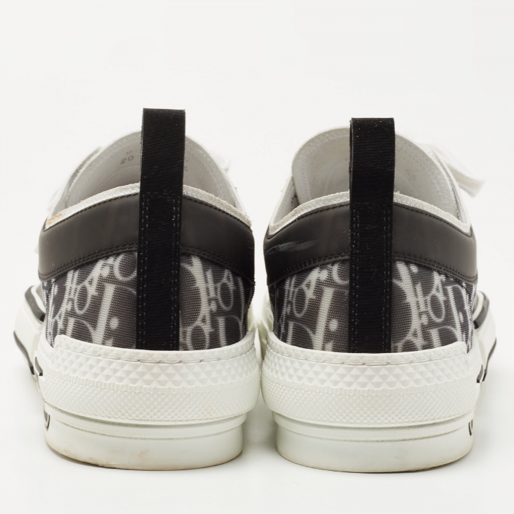 Pre Owned Dior Black/White Oblique Mesh and Rubber B23 Sneakers Size 46
