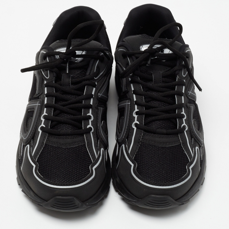 Pre Owned Dior Black/White Leather and Mesh B30 Sneakers Size 43