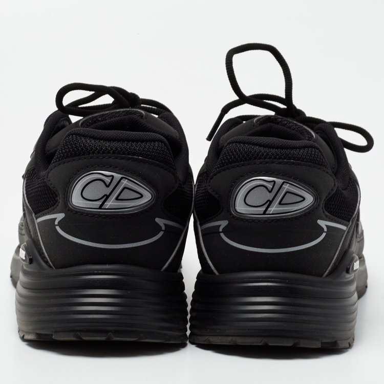 Pre Owned Dior Black/White Leather and Mesh B30 Sneakers Size 43