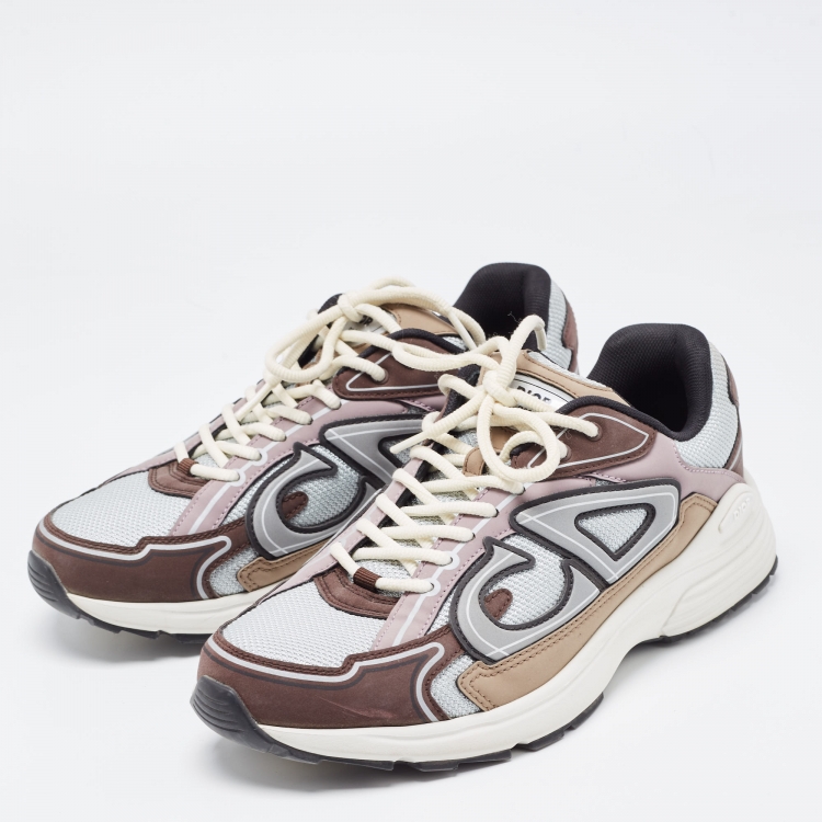 Pre Owned Dior Multicolor Leather and Mesh B30 Chunky Sneakers Size 41 