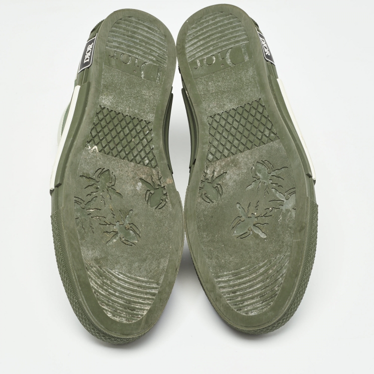 Pre Owned Dior Green PVC and Mesh  B23 High Top Sneakers Size 44
