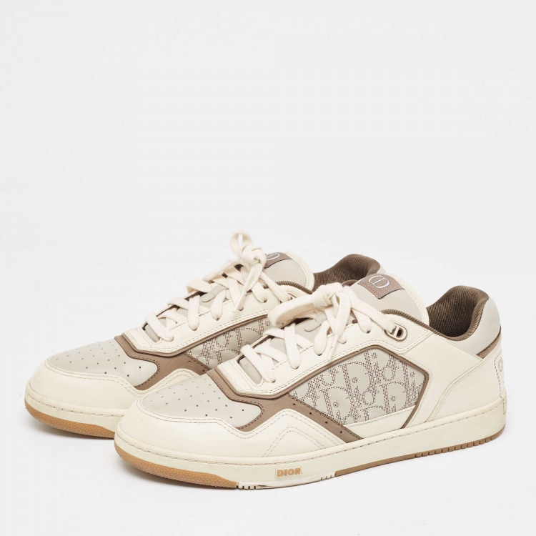 Pre Owned Dior Cream Leather B27 Low Top Sneakers Size 46
