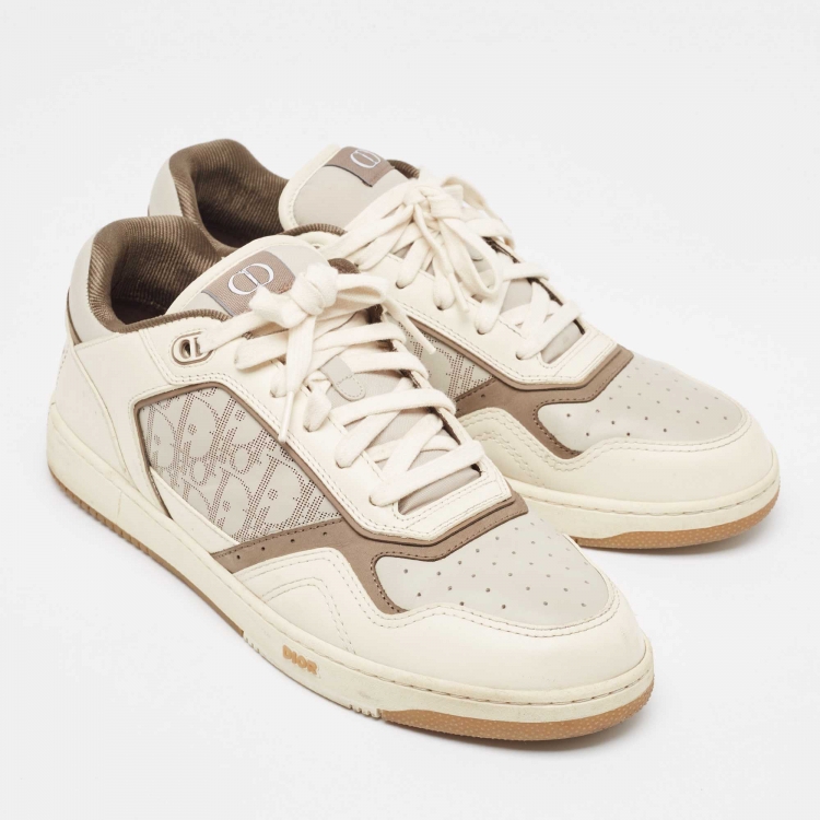 Pre Owned Dior Cream Leather B27 Low Top Sneakers Size 46