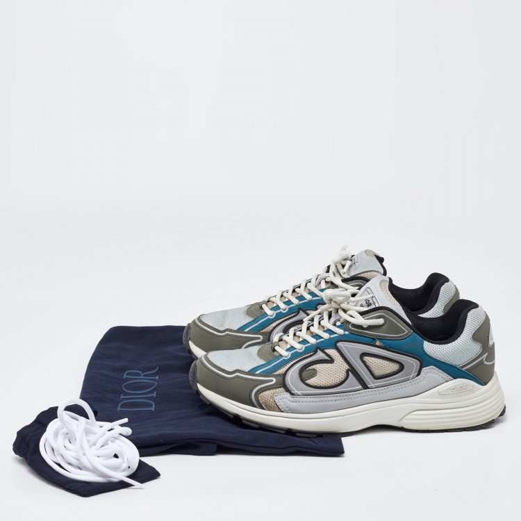 Pre Owned Dior Tricolor Mesh and Rubber B30 Sneakers Size 43