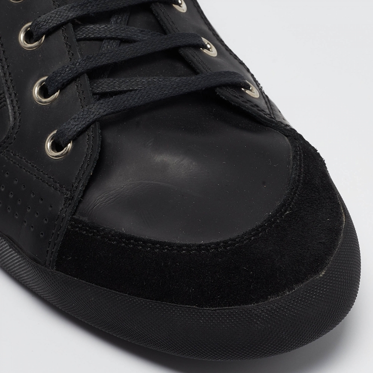 Pre Owned Dior Homme Black Leather B18 Low Top Sneakers Size 46