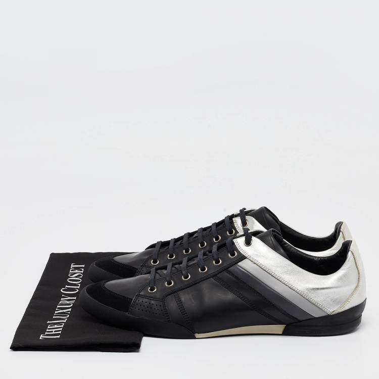 Pre Owned Dior Homme Black Leather B18 Low Top Sneakers Size 46