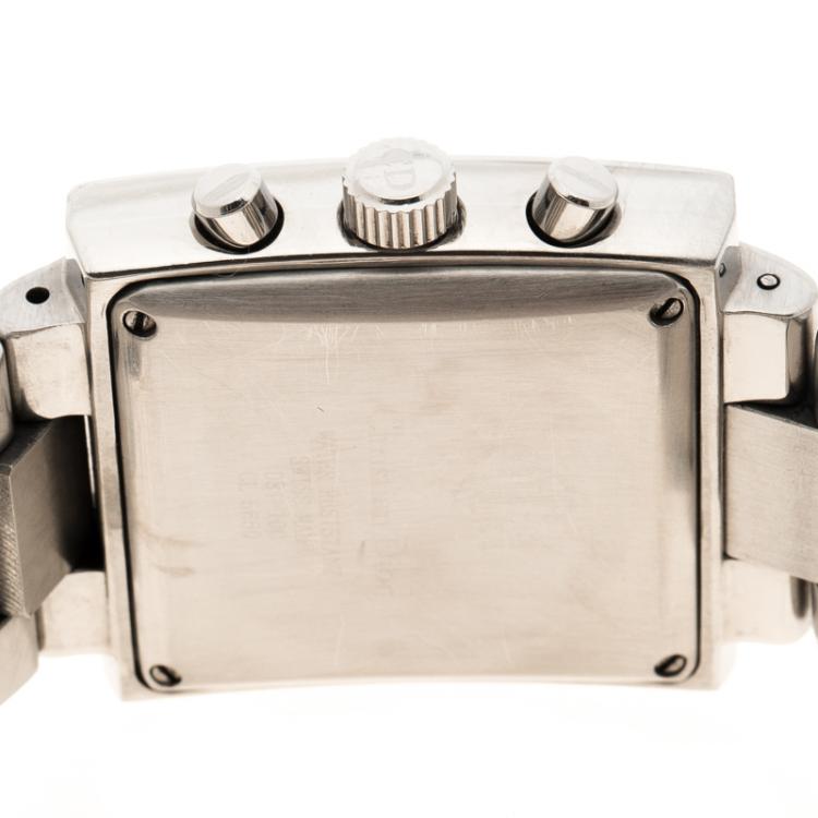 Pre Owned Dior Silver Stainless Steel Riva Men's Wristwatch 34 mm