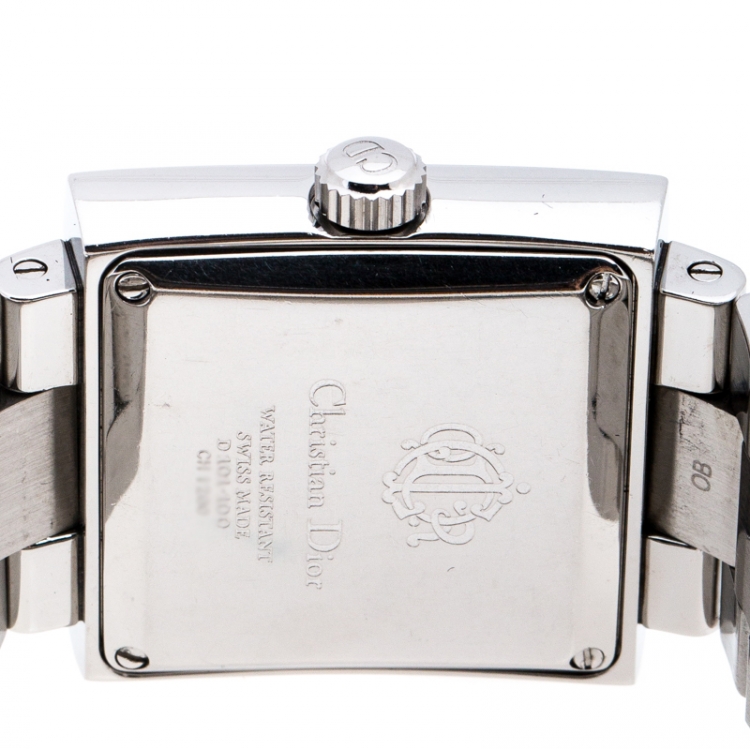Pre Owned Christian Dior Black Stainless Steel Riva D101-100 Men's Wristwatch 31 mm 