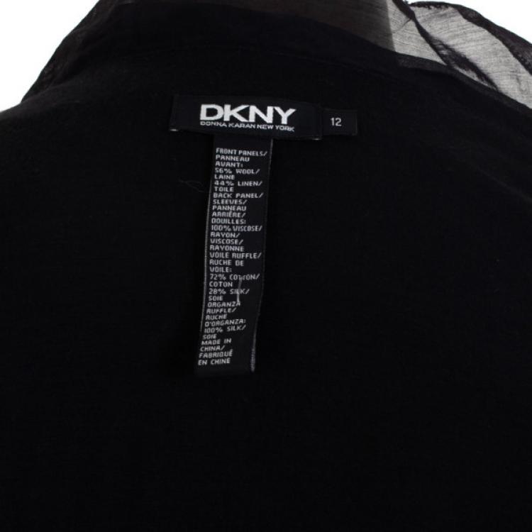 Pre Owned DKNY Wool and Linen Two- Ruffle Light Jacket