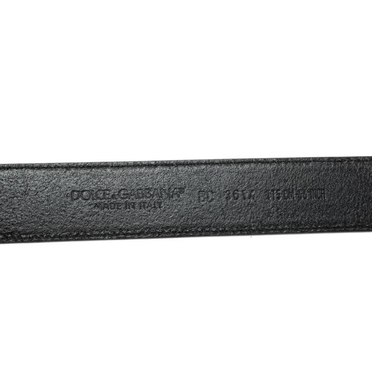 Pre Owned Dolce and Gabbana Black Leather Belt 115cm