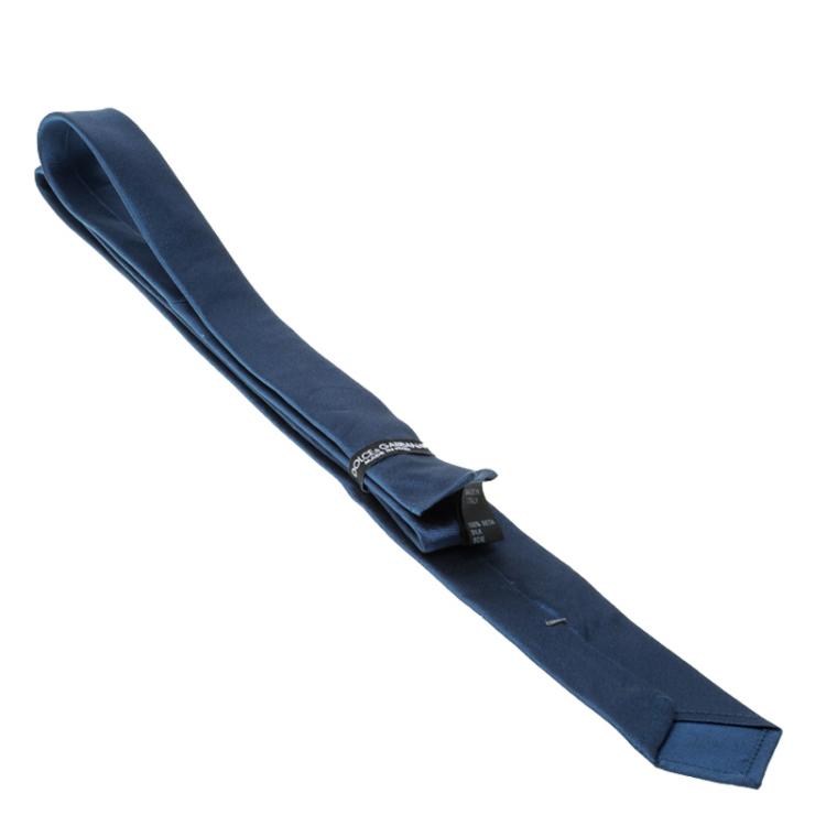 مملوكة مسبقًا Dolce and Gabbana Blue Silk Skinny Tie