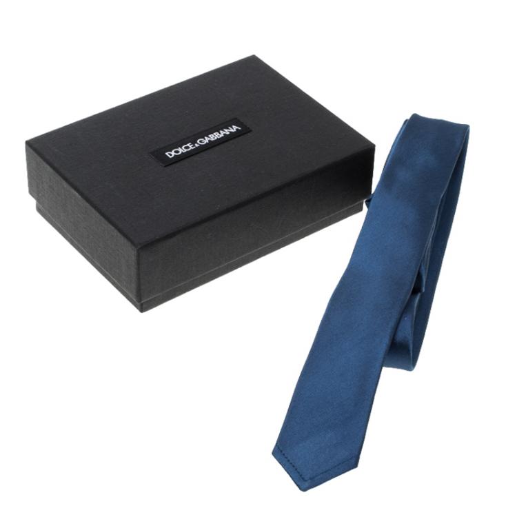 مملوكة مسبقًا Dolce and Gabbana Blue Silk Skinny Tie