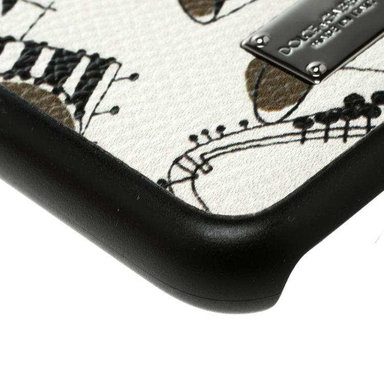 Pre Owned Dolce and Gabbana Off White Jazz Instruments Iphone 7 Case