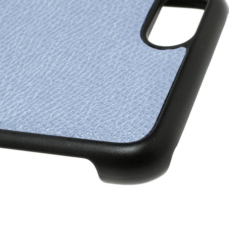 Pre Owned Dolce and Gabbana Blue Dauphine Leather Iphone 7 Case