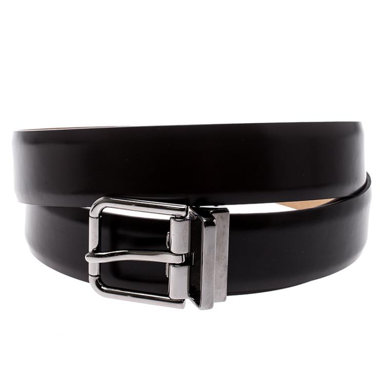 Pre Owned Dolce and Gabbana Dark Brown Leather Belt 115cm