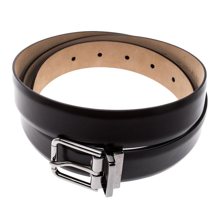 Pre Owned Dolce and Gabbana Dark Brown Leather Belt 115cm