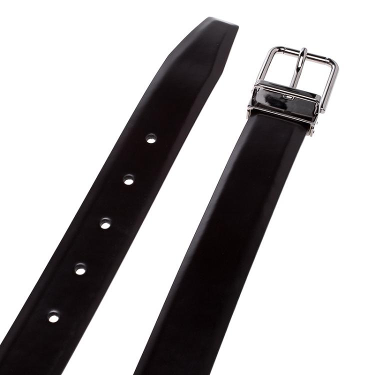 Pre Owned Dolce and Gabbana Dark Brown Leather Belt 115cm