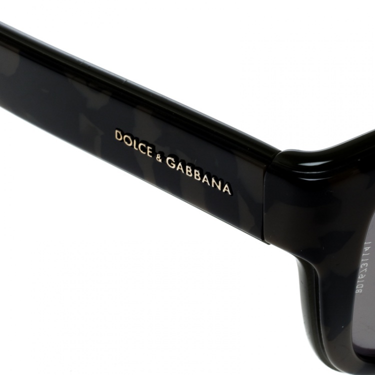 Pre Owned Dolce and Gabbana Green Camo/Bronze Mirror DG 4284 Wayfarer Sunglasses