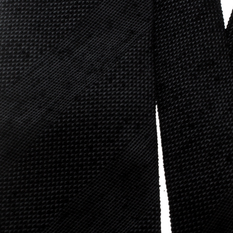 Pre Owned Dolce and Gabbana Black Slub Silk Jacquard Skinny Tie