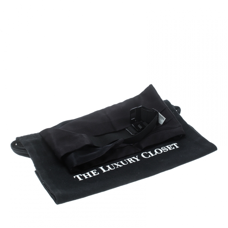 Pre Owned Dolce and Gabbana Black Silk Satin Pleated Cummerbund Size 50