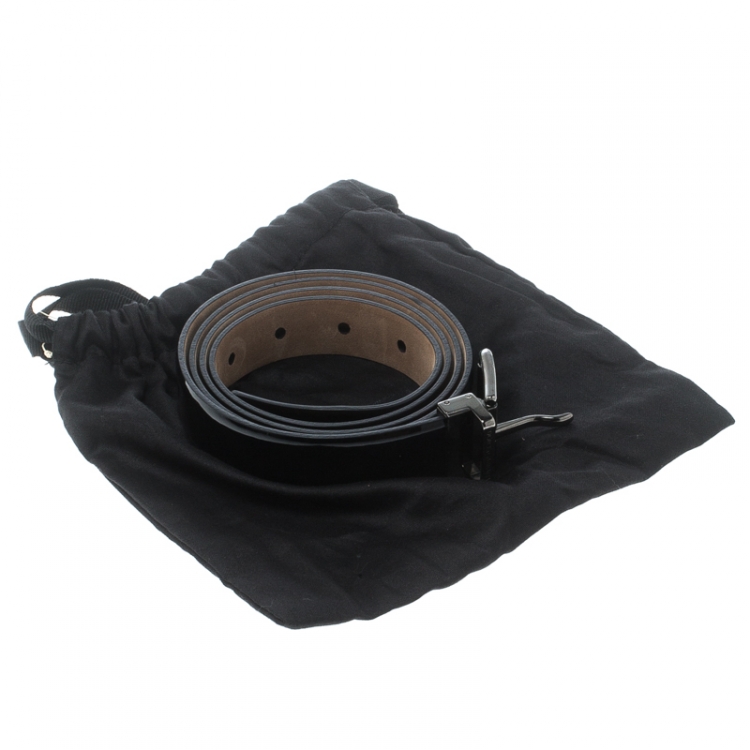 Pre Owned Dolce & Gabbana Black Patent Leather Belt 110cm