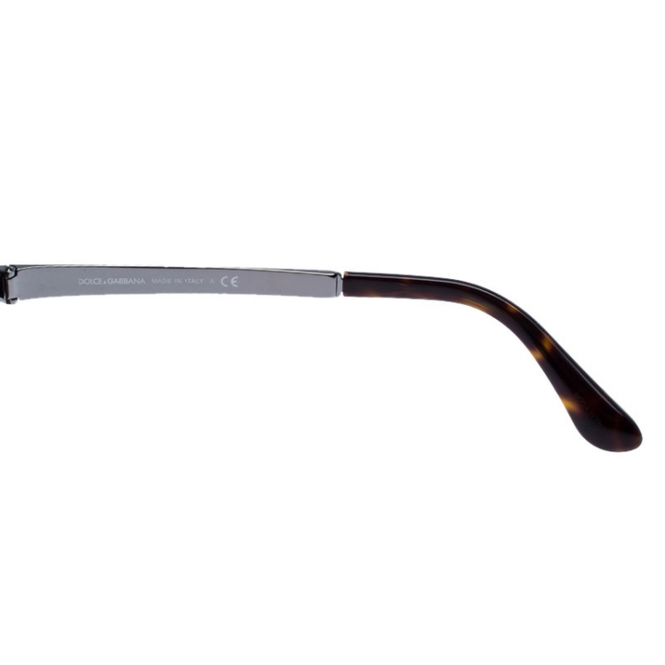 Pre Owned Dolce & Gabbana Havana Brown/ Brown DG2184 Round Sunglasses