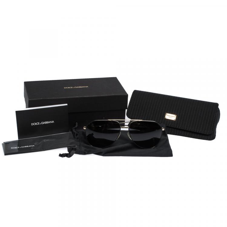 Pre Owned Dolce & Gabbana Grey/Pale Gold DG2166 Sunglasses