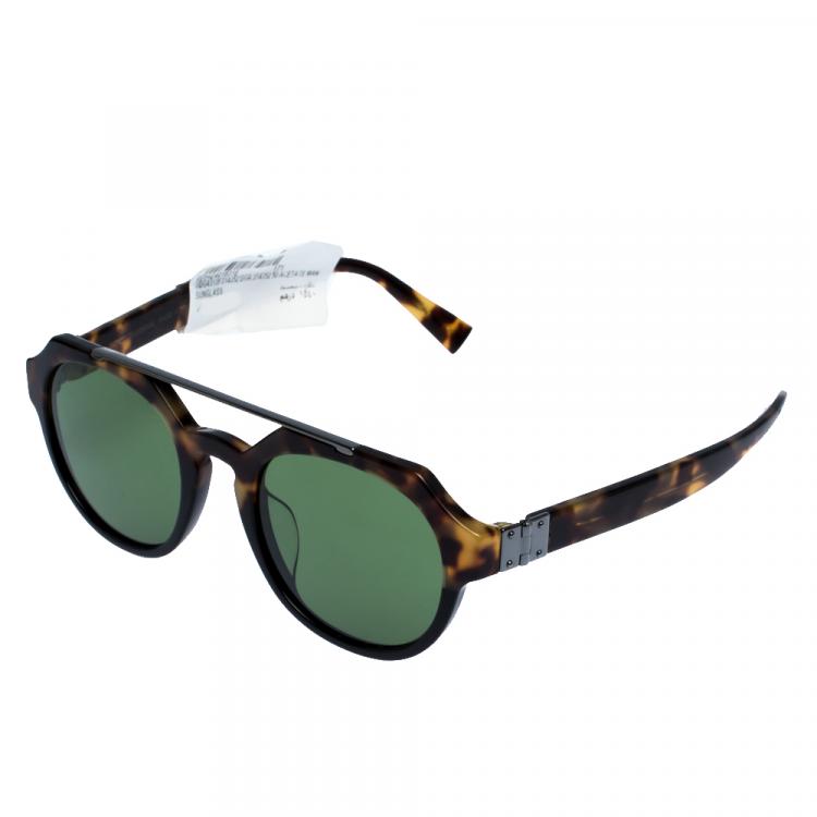 Pre Owned Dolce & Gabbana Havana/Green DG4313F Sunglasses