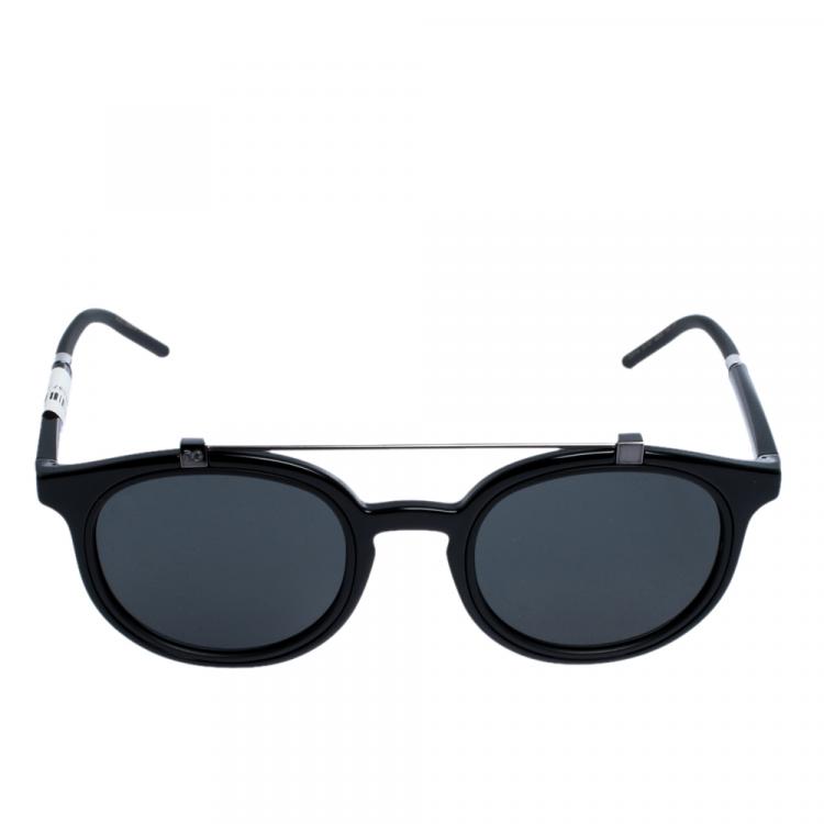 Pre Owned Dolce & Gabbana Grey/Black DG6116 Sunglasses